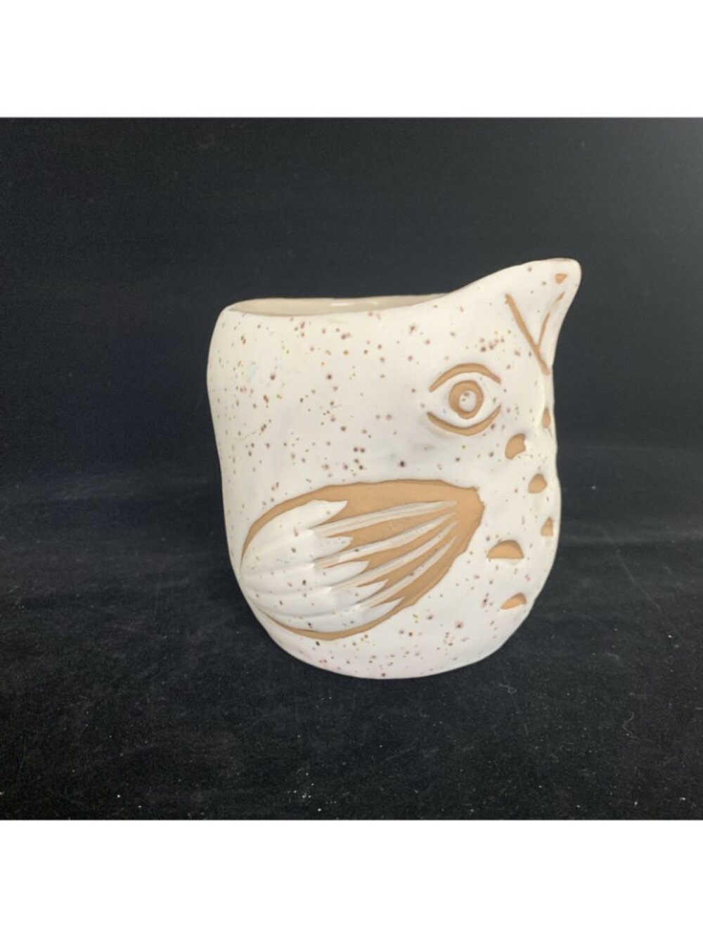 Anthropologie Linda Hsiao 5" Knotwork Bird Pitcher Vase Planter White Stoneware - Picture 2 of 8